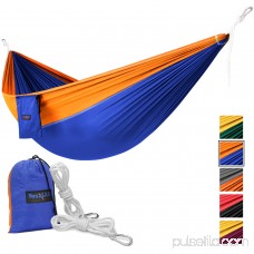Yes4All Lightweight Double Camping Hammock with Carry Bag (Orange/Grey) 566638938